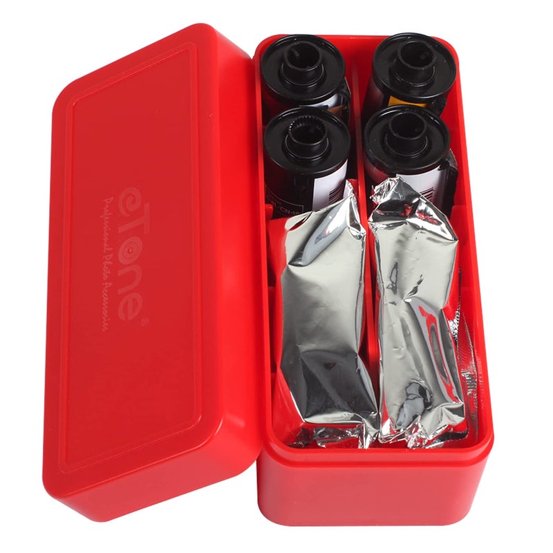 eTone Hard Plastic Film Storage Box Case Container for 120 135 220 35mm Film Mix Color (Red) - Image 1